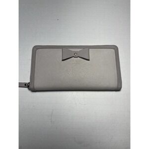 KATE Spade Ribbon Long Wallet Accessory Snap Closure ID Slot Violet Purple